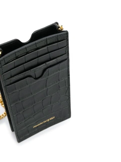 Shop Alexander Mcqueen Phone Chain Wallet In Black