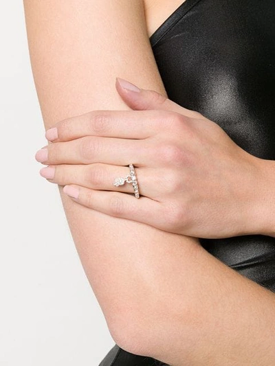 Shop Yeprem 18kt White Gold Diamond Charm Ring
