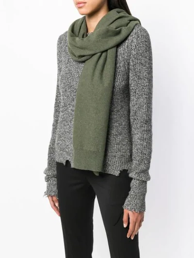 Shop Agnona Wide Shaped Scarf In Green