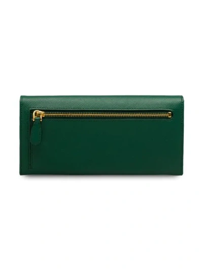 Shop Prada Continental Wallet In Green