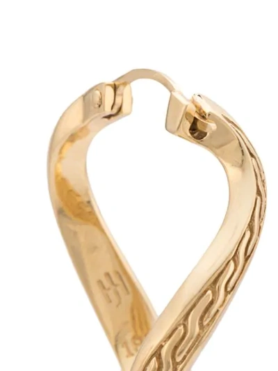 Shop John Hardy Adwoa Aboah 18kt Yellow Gold And Hematite Twisted Hoop Drop Earrings In Metallic