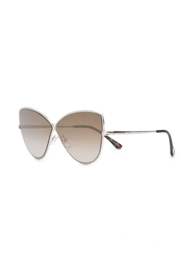 Shop Tom Ford Elise Butterfly Style Sunglasses In Neutrals