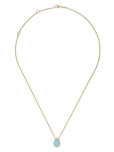 Shop Boucheron 18kt Yellow Gold Serpent Bohème Turquoise S Motif Teardrop Pendant Necklace In Yg