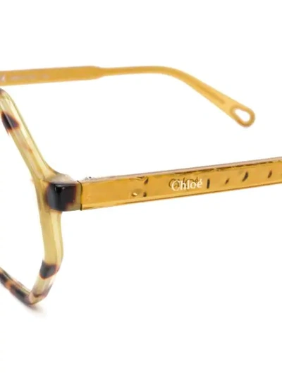 Shop Chloé Octagon Glasses In Yellow