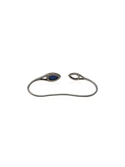 Shop Gaydamak 18k Black Gold Black Diamond And Lapis Lazuli Bracelet In Black Blue