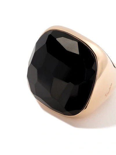 Shop Pomellato 18kt Rose Gold Victoria Jet Ring In Black