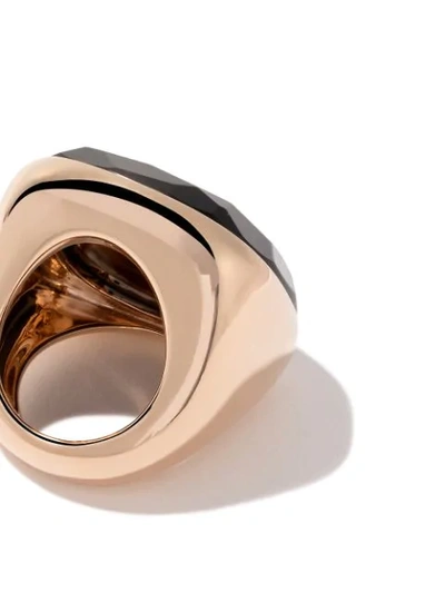 Shop Pomellato 18kt Rose Gold Victoria Jet Ring In Black