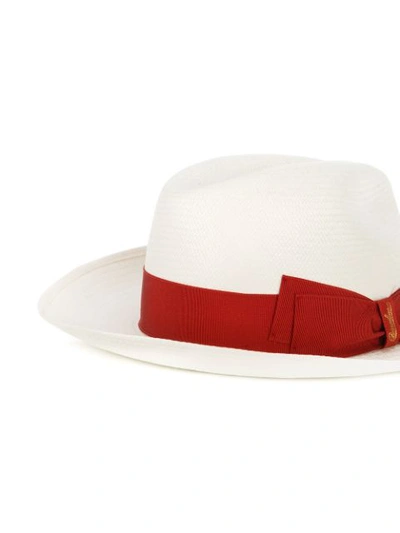 Shop Borsalino Ribbon Embellished Sun Hat - White