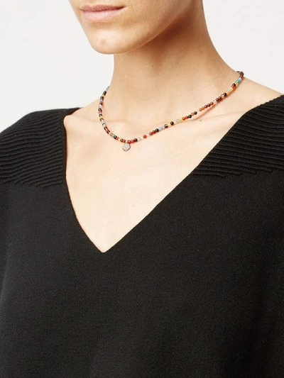 Shop Catherine Michiels Beaded Necklace In Multicolour