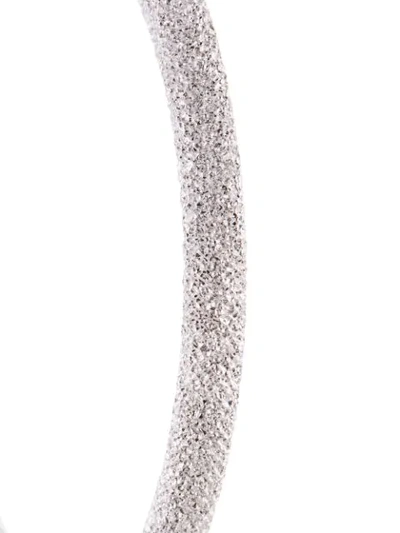 Shop Carolina Bucci Florentine Finish Large Hoop Earrings In White Gold