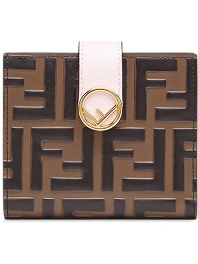 Shop Fendi Ff Logo Wallet In Brown