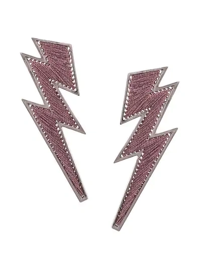 Shop Mignonne Gavigan Lightning Bolt Earrings In Pink