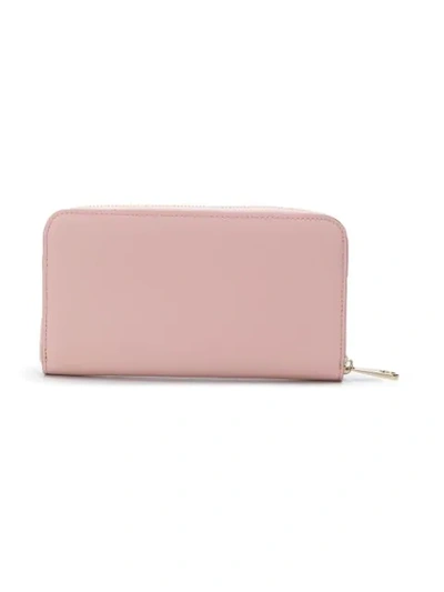 Shop Ferragamo Gancini Zip Around Wallet In Pink