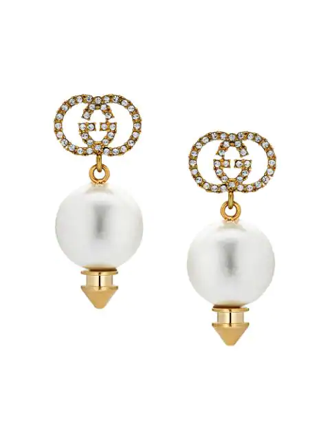 pearl gg earrings