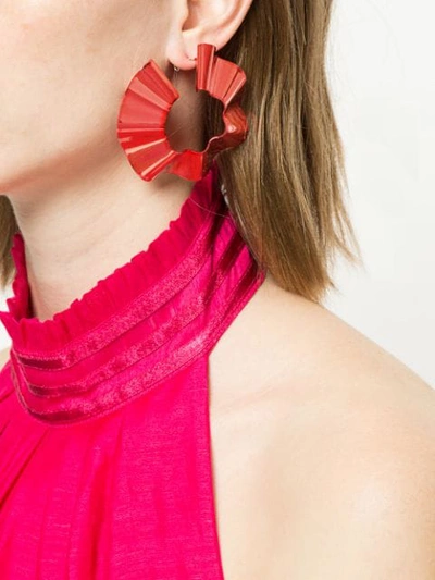 Shop Gaviria Large Ravioli Earrings In Red