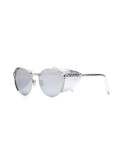 Shop Linda Farrow '300' Sunglasses In Metallic
