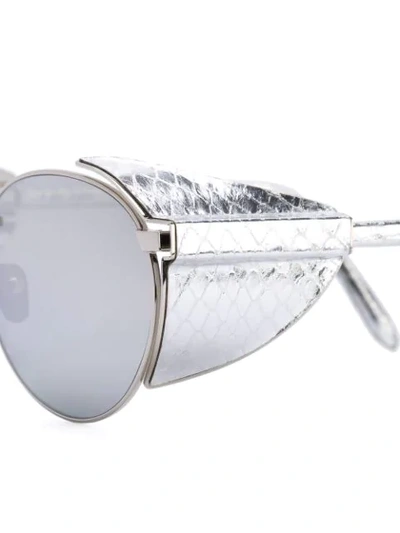 Shop Linda Farrow '300' Sunglasses In Metallic