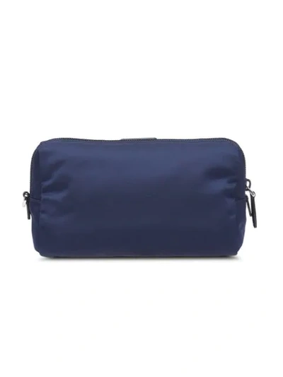 Shop Prada Fabric Cosmetic Bag In Blue