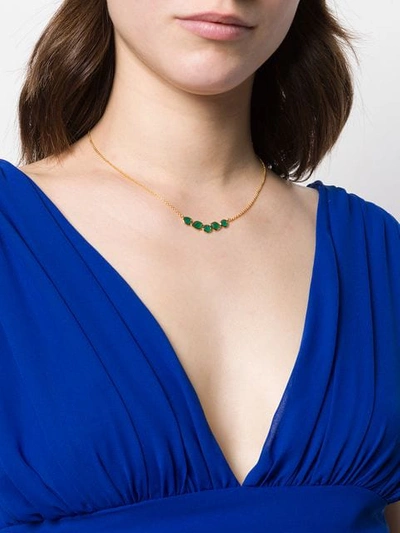 Shop Monica Vinader Siren Mini Nugget Cluster Green Onyx Necklace In Gold