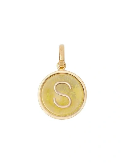 Shop Burberry Marbled Resin ‘s' Alphabet Charm In Gold