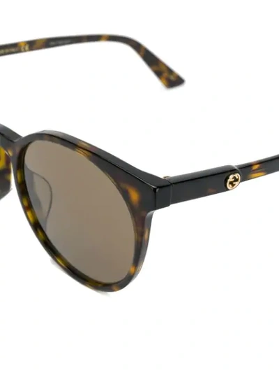 Shop Gucci Eyewear Round Frame Sunglasses - Brown