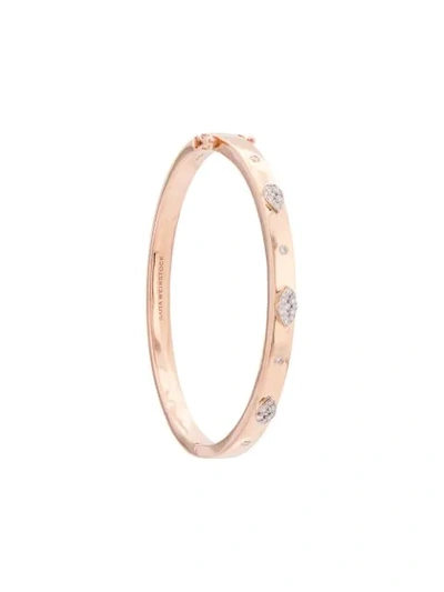 Shop Sara Weinstock 18kt Rose Gold Small Reverie Pear Marquis Diamond Oval Bangle In Metallic