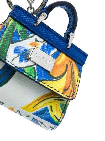 Shop Dolce & Gabbana Mini Sicily Bag Keychain - Blue