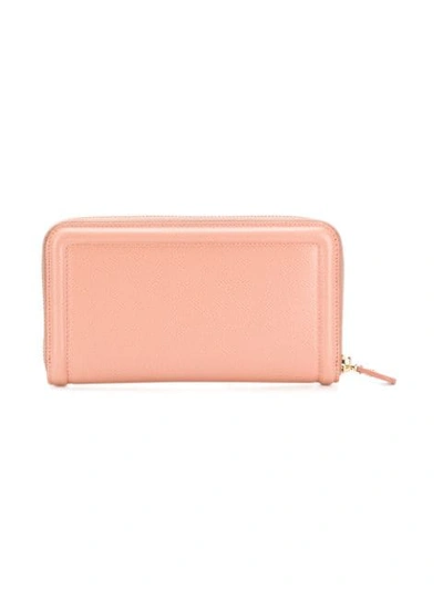 Shop Ferragamo Vara Zip Wallet In Pink