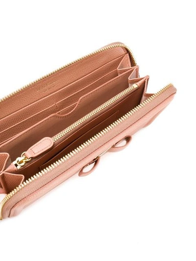 Shop Ferragamo Vara Zip Wallet In Pink