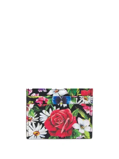 Shop Dolce & Gabbana Floral Wallet In Black