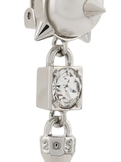 Shop Dsquared2 Embellished Earrings In Silver