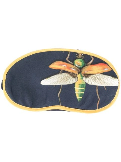 Shop F.r.s For Restless Sleepers Dragonfly Print Sleep Mask In Blue