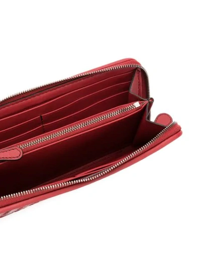 Shop Bottega Veneta Zip-around Wallet In Red