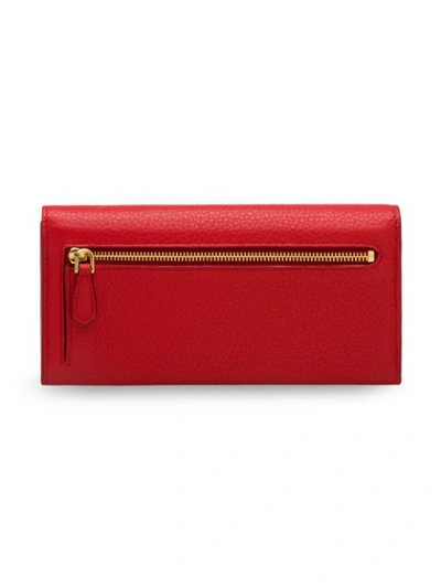 Shop Prada Logo Plaque Wallet In Red