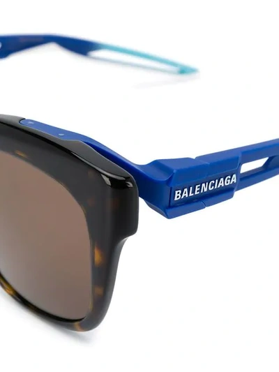 Shop Balenciaga Hybrid D-frame Sunglasses In 2376 Brown Blue
