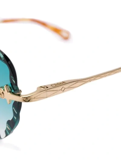 Shop Chloé Rosie Heart-frame Sunglasses In Gold