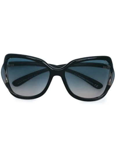 Shop Tom Ford Anouk Oversized Sunglasses In Black