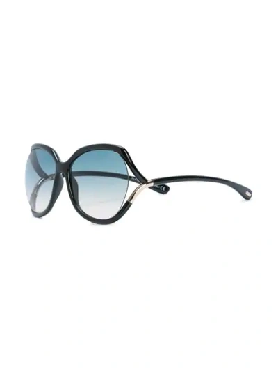 Shop Tom Ford Anouk Oversized Sunglasses In Black