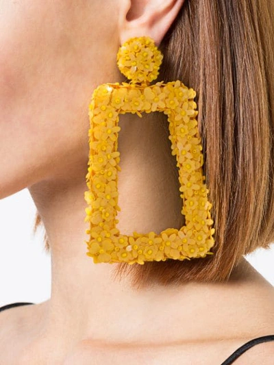 Shop Sachin & Babi Floral Frame Earrings - Yellow