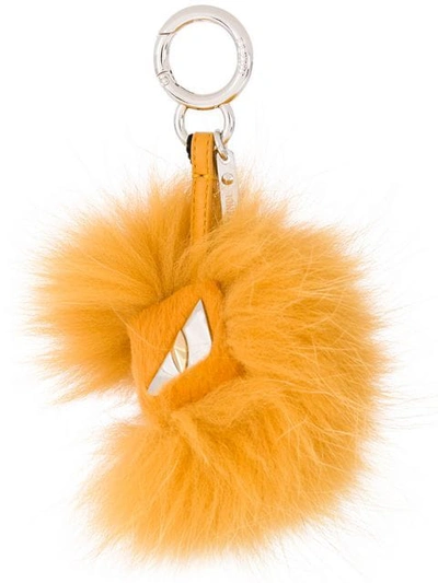 Shop Fendi Bag Bugs Keychain In Yellow