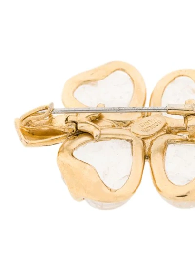 Shop Goossens Trèfle Brooch In Gold