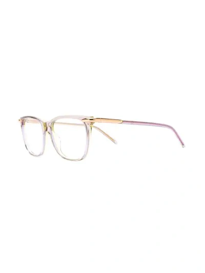Shop Pomellato Eyewear Clear Square Glasses In Pink