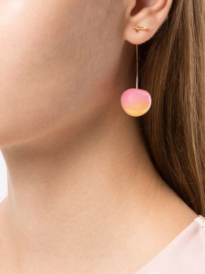 Shop E.m. Tonal Pendant Earrings In Pink
