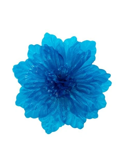 Shop Molly Goddard Oversized Flower Brooch In Blue