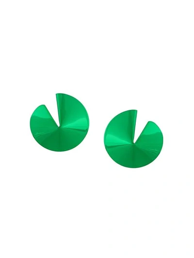 Shop Gaviria Fortune Cookie Earrings In Green