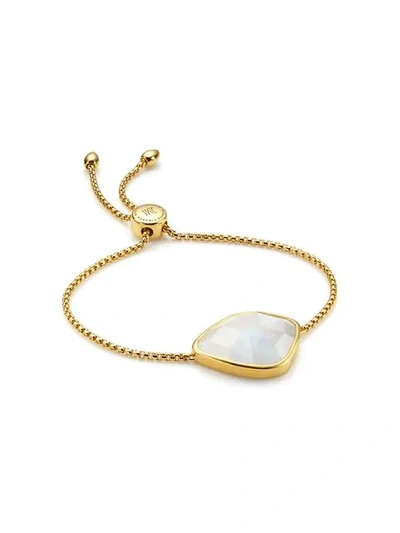 Shop Monica Vinader Siren Nugget Cocktail Chain Moonstone Bracelet In Gold
