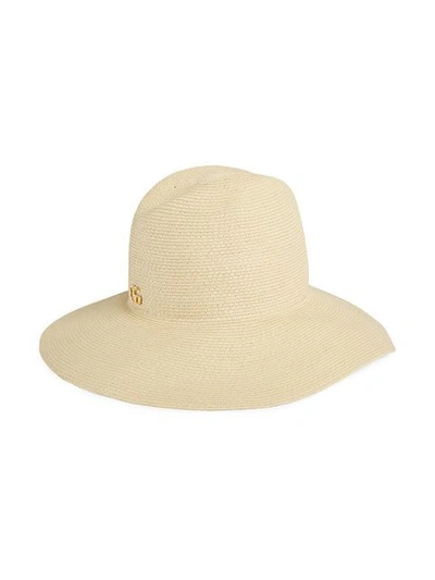 Shop Gucci Papier Wide Brim Hat In Neutrals
