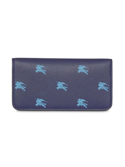 Shop Burberry Equestrian Knight Phone Wallet In Blue