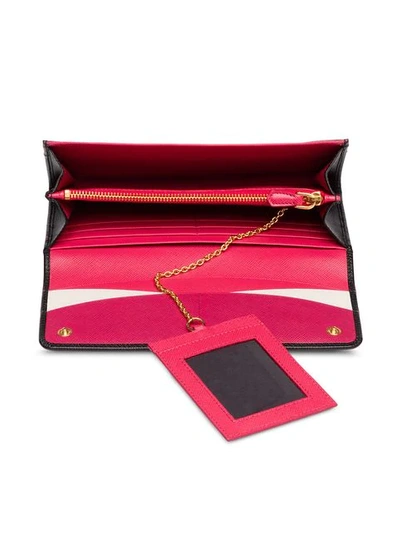 Prada Logo-plaque Folding Wallet In Black