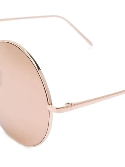 Shop Linda Farrow Round Frame Sunglasses In Metallic